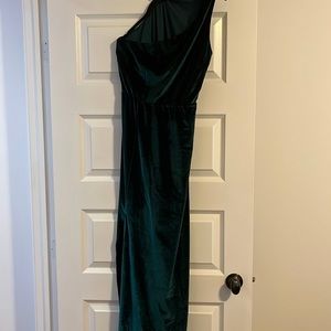Baltic Born emerald one shoulder dress